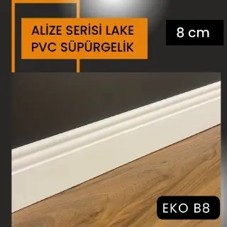 ALİZE SERİSİ SATEN BEYAZ PVC SÜPÜRGELİK PROFİLLERİ MİLAS