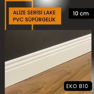 ALİZE SERİSİ SATEN BEYAZ PVC SÜPÜRGELİK PROFİLLERİ TAK -GEÇ