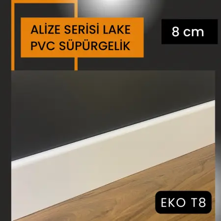 ALİZE SERİSİ SATEN BEYAZ PVC SÜPÜRGELİK PROFİLLERİ KARYA K1